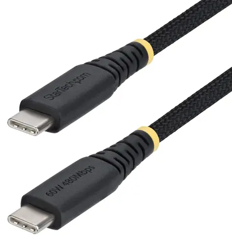 StarTech USB-C kabel černá / Nabíjecí kabel / USB-C - USB-C / USB 2.0 / Rugged / PD / 2 m