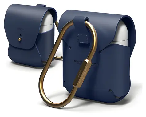 Elago AirPods Leather Jean Indigo / Pouzdro / kůže