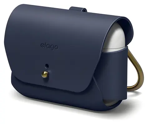 Elago AirPods Pro a Pro 2 Leather Jean Indigo / Pouzdro / kůže