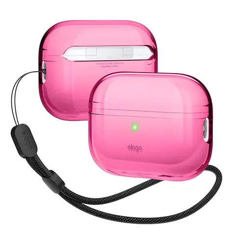 Elago AirPods Pro 2 TPU Case neonově růžová / Pouzdro pro sluchátka / nylonové poutko