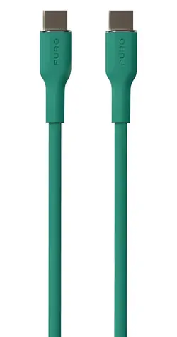 Puro Soft Silicone Cable tmavě zelená / Datový kabel / USB-C - USB-C / 1,5 m