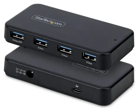 StarTech USB-A Hub 4 porty černá / 4x USB-A / 5 Gbs / napájecí adaptér