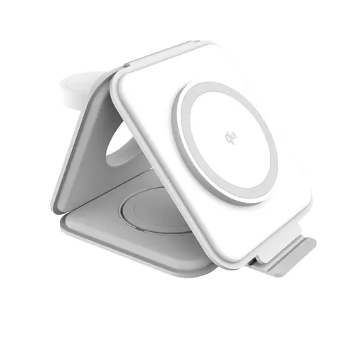 J5Create Qi2 3v1 bílá / Skládací bezdrátová nabíječka / Qi2 / 15W / USB-C