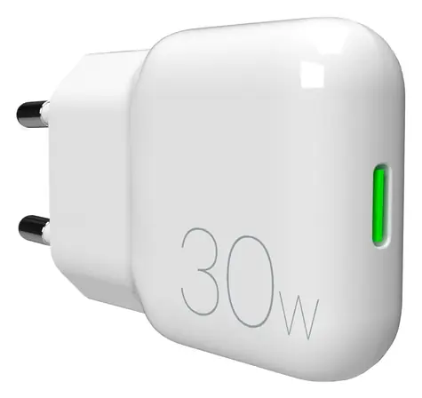 Puro Slim Pro bílá / Cestovní adaptér / USB-C / GaN / 30 W / PD