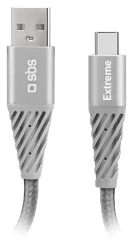 SBS Extreme USB-C/USB-A šedý / Nabíjecí kabel / 18 W / 1,5 m