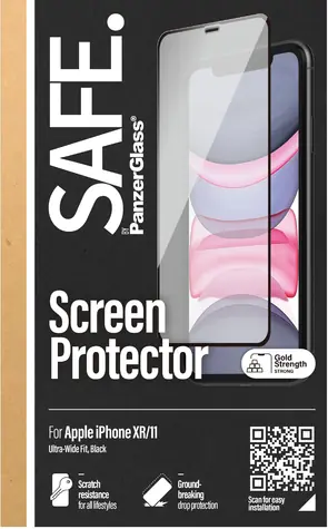 PanzerGlass SAFE pro iPhone 11/XR černá / Tvrzené sklo / Case Friendly / plně nalepovací / 0,6 mm