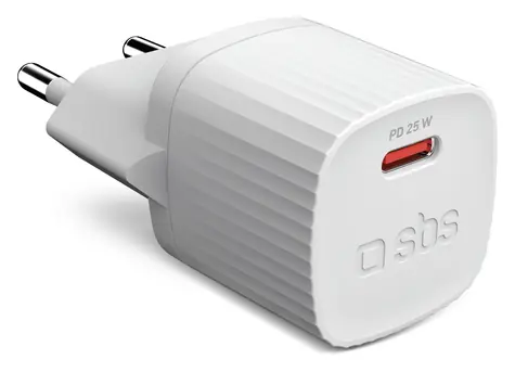 SBS bílá / Cestovní adaptér / USB-C / 25 W / PD