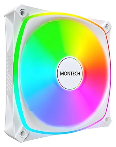 Montech RX120 PRO bílá / Ventilátor / 120 mm / ARGB / PWM / Reverse