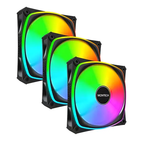 Montech RX120 PRO 3ks černá / Ventilátor / 120mm / PWM / ARGB / Reverse
