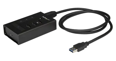 StarTech černá / USB hub / 4 porty / 3x USB-A + 1x USB-C / USB 3.2 Gen 1 5 Gb/s