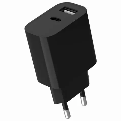 Gembird TA-UC-2AC12-01-BK černá / Síťová nabíječka / USB-A + USB-C / 2,4 A