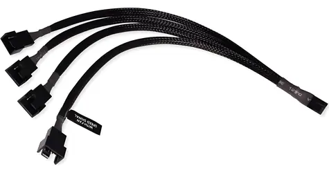 Alphacool Y-Splitter černá / Rozbočovací kabel / 4-pin PWM na 4x 4-pin / 30 cm