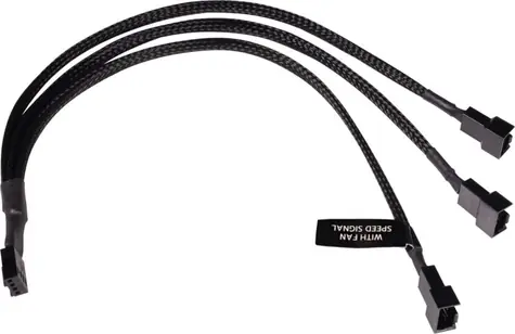Alphacool Y-Splitter 4-Pin na 3x 4-Pin PWM 30cm černá / Kabel / PWM rozbočovač / 30 cm