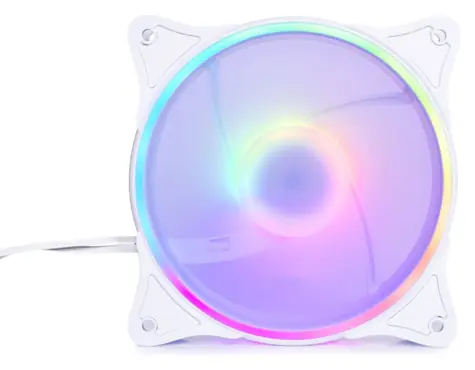 Alphacool Rise Aurora 120 mm ventilátor bílá / RGB / kluzné ložisko / 4-pin PWM
