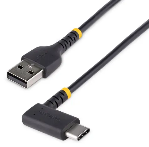 StarTech USB-A na USB-C 15cm, pravoúhlý / Nabíjecí kabel / USB 2.0 / Heavy Duty odolná konstrukce
