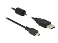Delock černá / Kabel / USB 2.0 A (M) - mini USB B (M) / 2 m