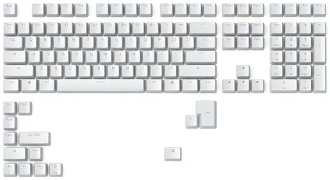 Glorious GMMK ABS Doubleshot V2 UK bílá / Klávesy pro klávesnici GMMK / ABS / UK Layout / Cherry MX(+)
