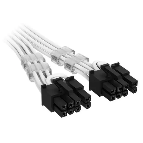 Corsair Premium Sleeved bílá / PCIe kabel / 12V-2x6 na 2x 6+2pin / Univerzální