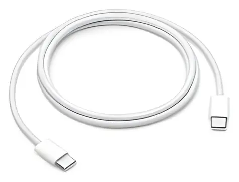 iPhone bílá / Datový kabel / USB-C na USB-C / pletený / OEM