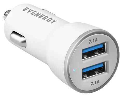 sbs Evenergy bílá / Autonabíječka / 2x USB-A / 2,1 A