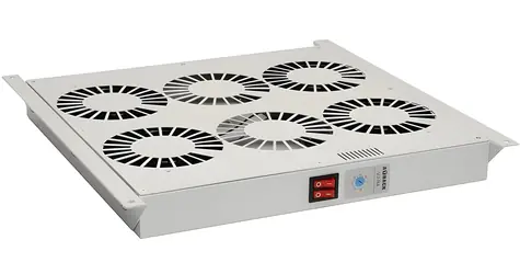 Ventilační jednotka VJ-R4 / Do racku / 4 ventilátory / termostat / strop i dno / RAL7035