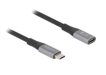 Delock USB-C 1 m / Prodlužovací kabel / 24pin USB-C (M) - 24pin USB-C (F) / USB4 / Thunderbolt 3 / 48V 5A