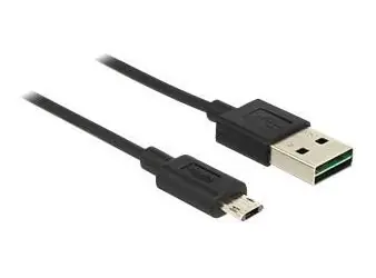 Delock černá / Kabel / USB 2.0 / USB A (M) - Micro USB B (M) / reverzibilní konektory / 20 cm