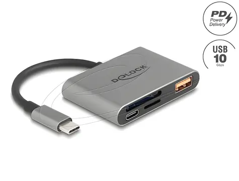 DeLock 91016 / Čtečka paměťových karet / USB-C / USB 3.2 Gen 2 / SD, microSD