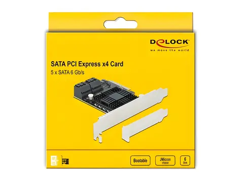 Delock PCIe karta 5x SATA 90498 / Řadič / PCIe x4 / Low Profile