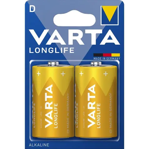 Varta Longlife Baterie LR20 (D velké mono) / 1.5V / alkalická / 2 ks / v blistru