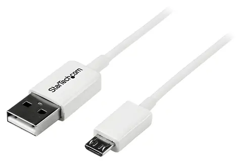 StarTech USBPAUB1MW bílá / Kabel USB-A - Micro USB / USB 2.0 / 1 m