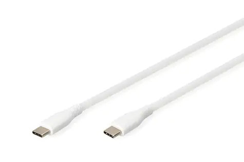 Digitus USB-C kabel bílá / Datový kabel / silikonový / USB 2.0 / PD 60W / 0,5 m
