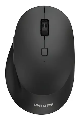 Philips SPK7607B černá / Bezdrátová myš / ergonomická / optická / 3200 DPI / 7 tlačítek / USB + Bluetooth