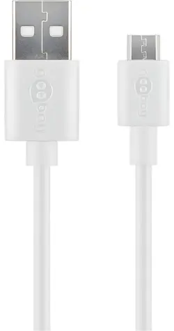 Goobay 43837 bílá / Nabíjecí a synchronizační kabel / Micro USB / 1m