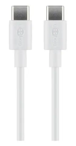 Goobay USB-C bílá / Nabíjecí a datový kabel / 2 m
