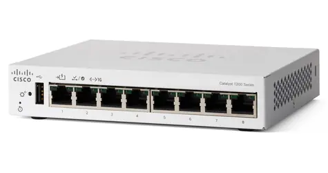 Cisco Catalyst 1200-8T-D / Switch / 8x 10/100/1000 / PoE+ 67W / L3 / Desktop