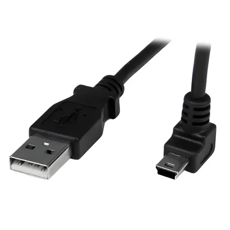StarTech Mini USB kabel úhlový černá / Kabel / USB-A (M) - Mini USB (M) / 1m