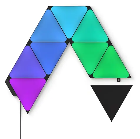 Nanoleaf Shapes Triangles černá Starter Kit / Modulární světelný panel / 9 ks / Wi-Fi / RGBW / 16 mil. barev