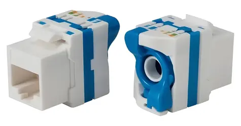 XtendLan Keystone RJ45 CAT5e bílá / UTP zásuvka / uzamykatelná / instalace bez nástrojů