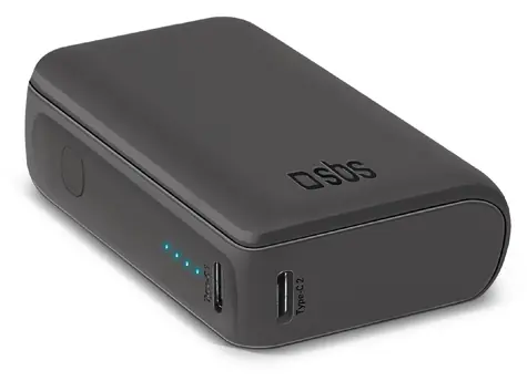 SBS NanoTube černá / Powerbanka / 10 000 mAh / 10 W / 2x USB-C/USB-A