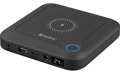 Sandberg All-in1 Laptop Powerbank 25000 černá / Powerbanka / 25 000 mAh / USB-C + USB-A / bezdrátové nabíjení 15 W