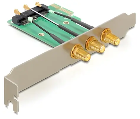 Delock PCI Express Karta / Mini PCIe slot / 3x RP-SMA konektory