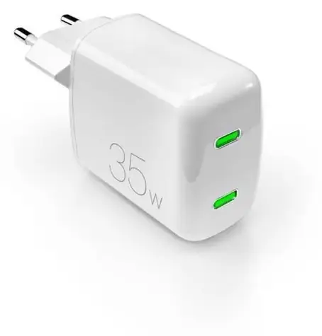 Puro MiniPro bílá / Cestovní adaptér / GaN / 2x USB-C / 35 W