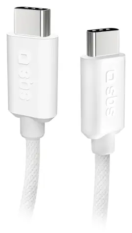 SBS USB-C - USB-C šedá / Kabel / opletený / 60 W Power Delivery / 1,5 m