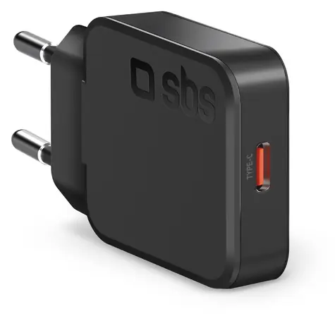 SBS Slim černá / Cestovní adaptér / USB-C / PD 20 W