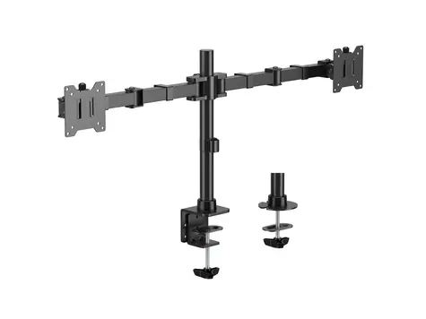 Equip černá / Stolní držák pro dva monitory / 17-35