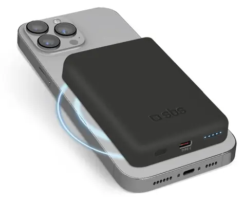 SBS Power Bank 5000 mAh černá / MagSafe / 10 W / USB-C