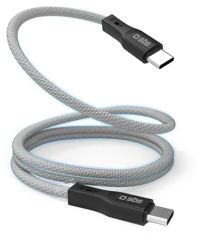 SBS USB-C 1 m šedá / Magnetický kabel / 60 W