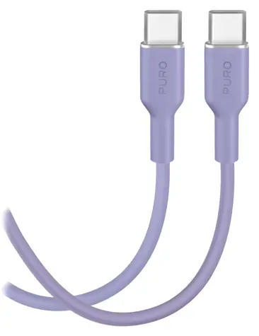 Puro Soft Lavender Blue / Datový kabel / USB-C - USB-C / 25 W / 1,5 m