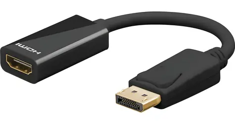 Goobay 67881 černá / Redukce DisplayPort - HDMI / DisplayPort 1.2 / pozlacené konektory / 0,1 m